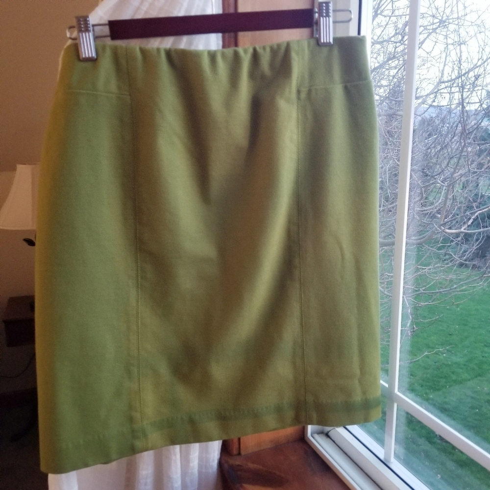 J. Jill Ponte Knit Pencil Skirt Green S Petite